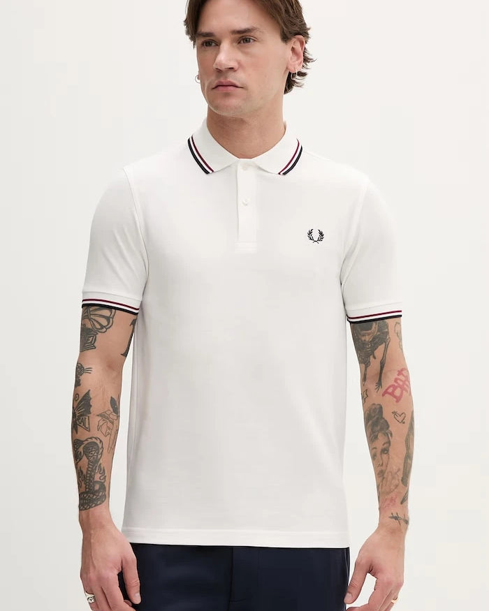 Памучна тениска с яка Fred Perry Twin Tipped Shirt