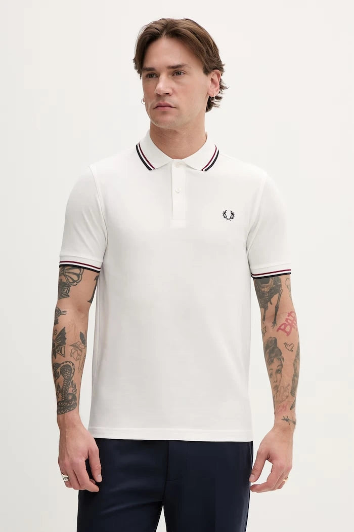 Памучна тениска с яка Fred Perry Twin Tipped Shirt