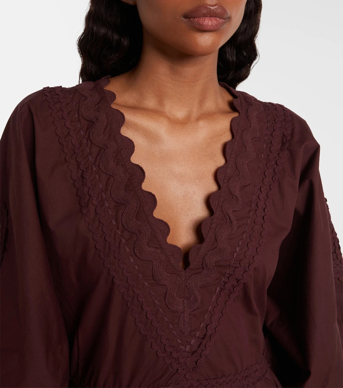 Juliet Dunn - Scalloped cotton poplin minidress