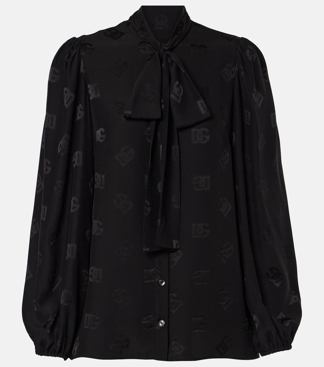 Dolce&Gabbana - DG bow-detail silk blouse