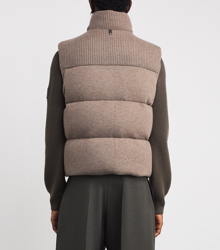 Mackage Brown Wool-Cashmere Braxton Down Gilet