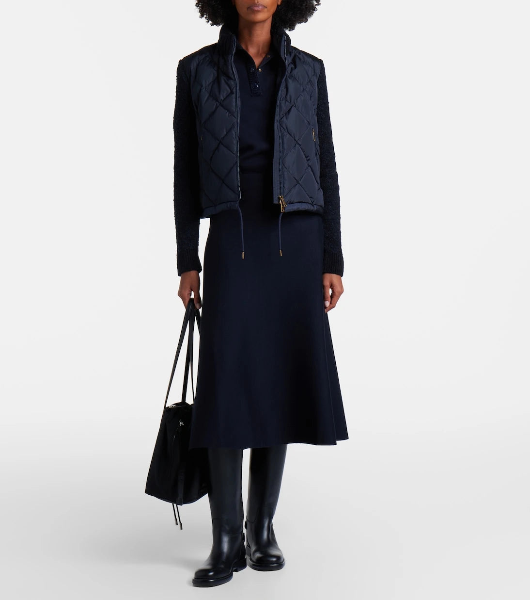 Moncler - Wool-blend midi skirt