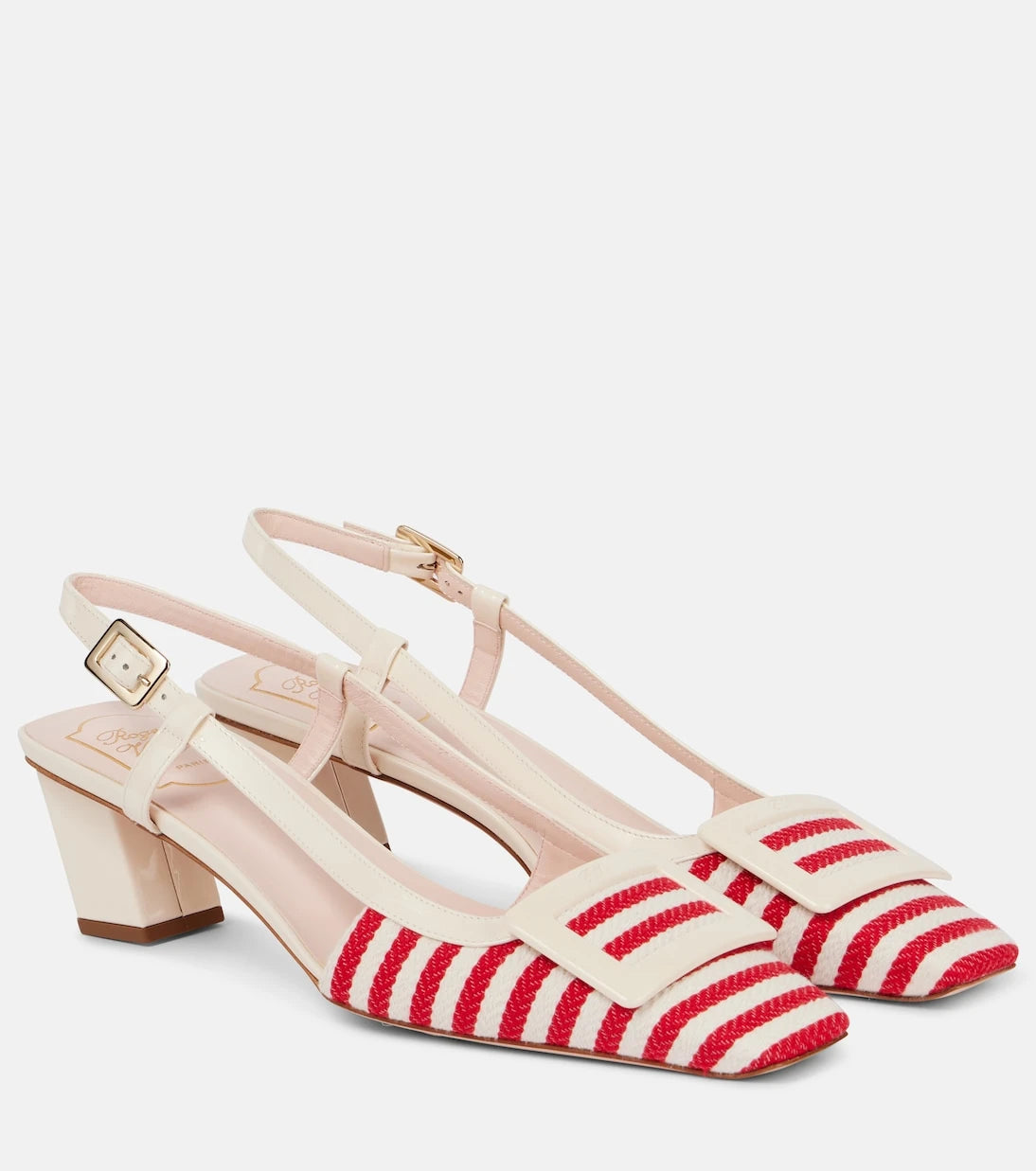 Roger Vivier - Belle Vivier 45 striped slingback pumps