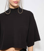 Alaïa Black Cotton-Blend Crop Top
