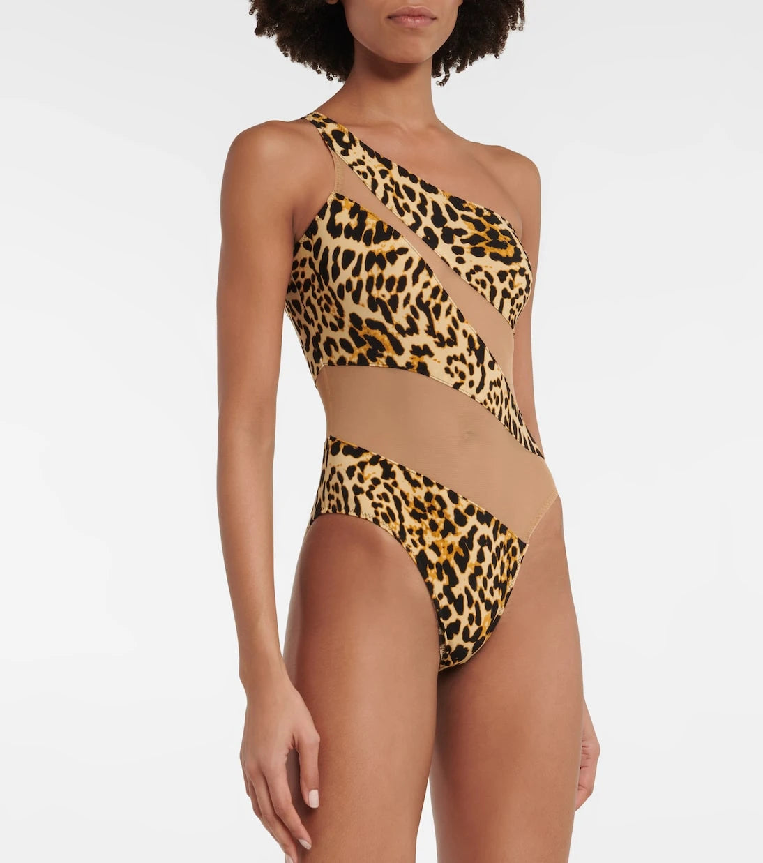 Norma Kamali - Snake Mesh Mio asymmetric swimsuit