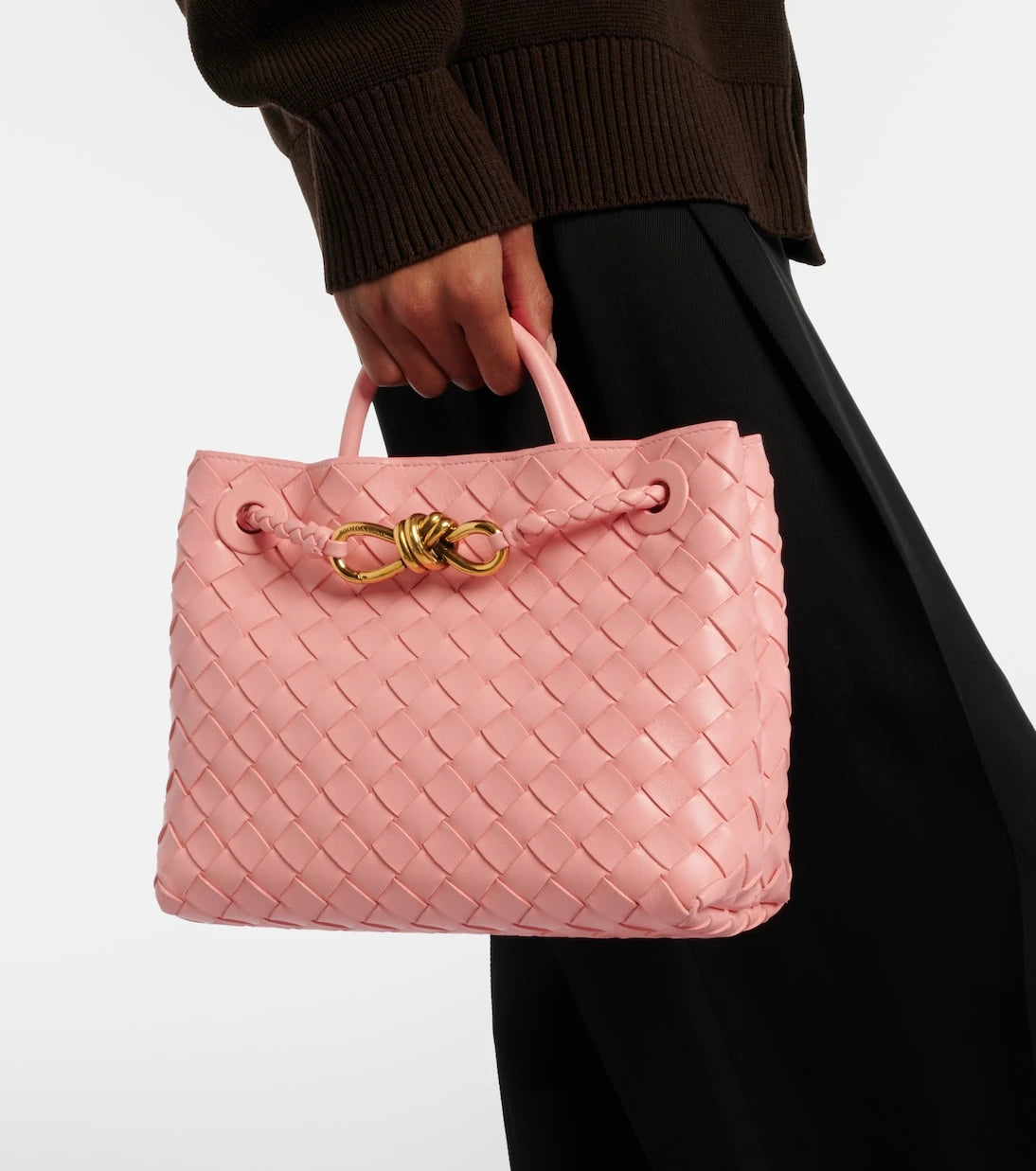 Bottega Veneta - حقيبة أنديامو الصغيرة ذات المقبض العلوي من الجلد