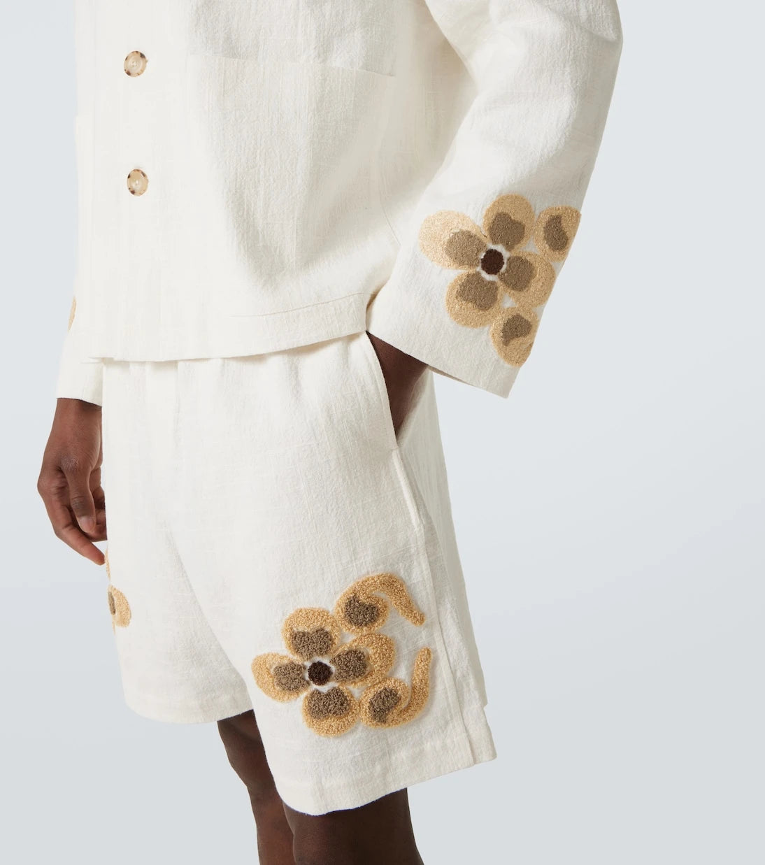 Commas - Floral linen and cotton bouclé jacket
