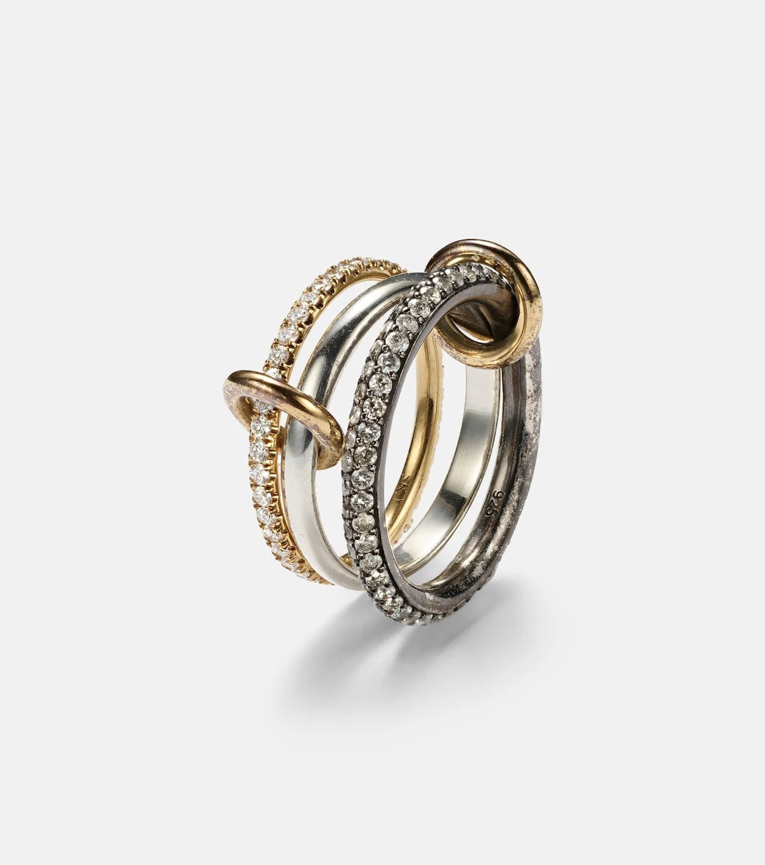 Spinelli Kilcollin - Scorpio 18kt gold linked rings with diamonds
