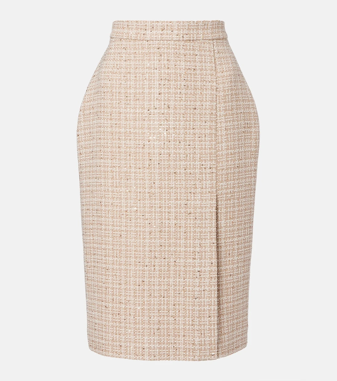 Elie Saab - Checked sequined tweed midi skirt