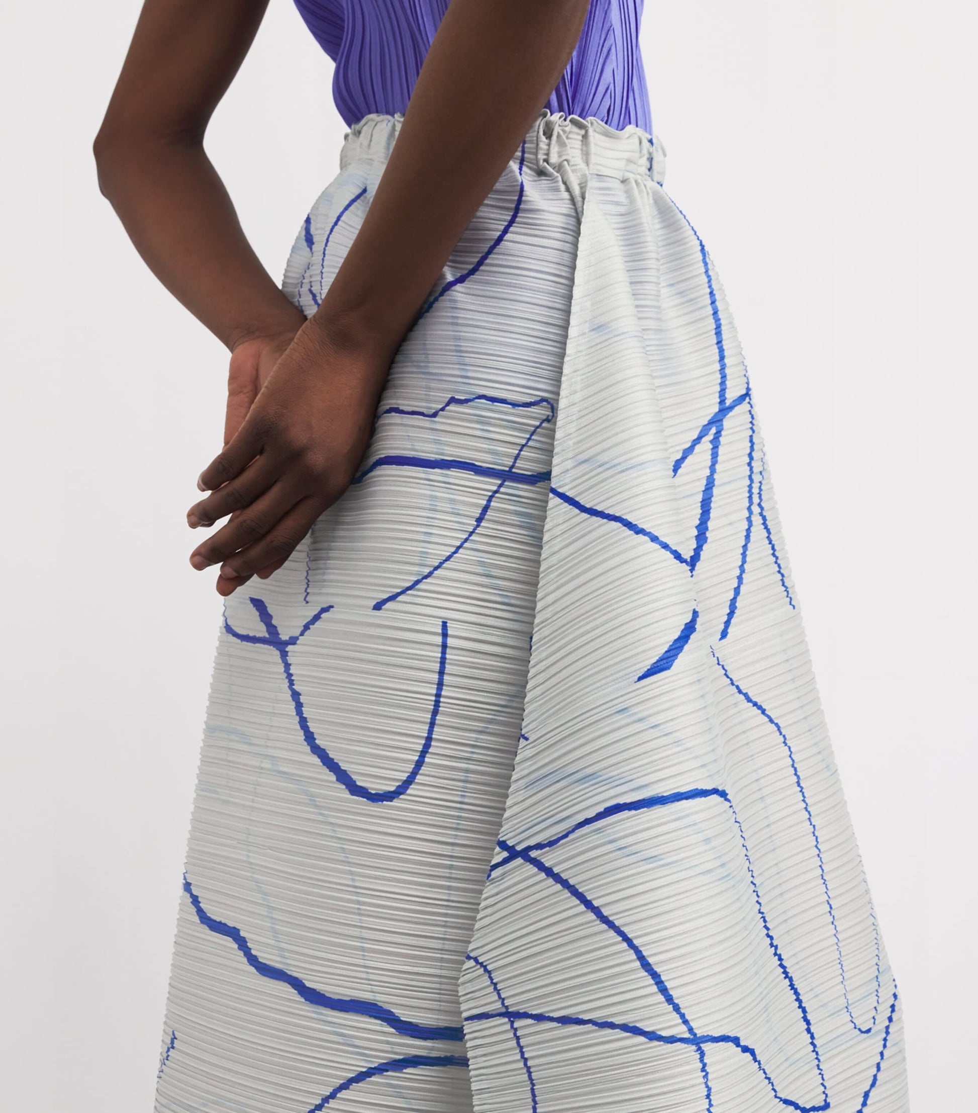 Printed Pause Midi Skirt GREY