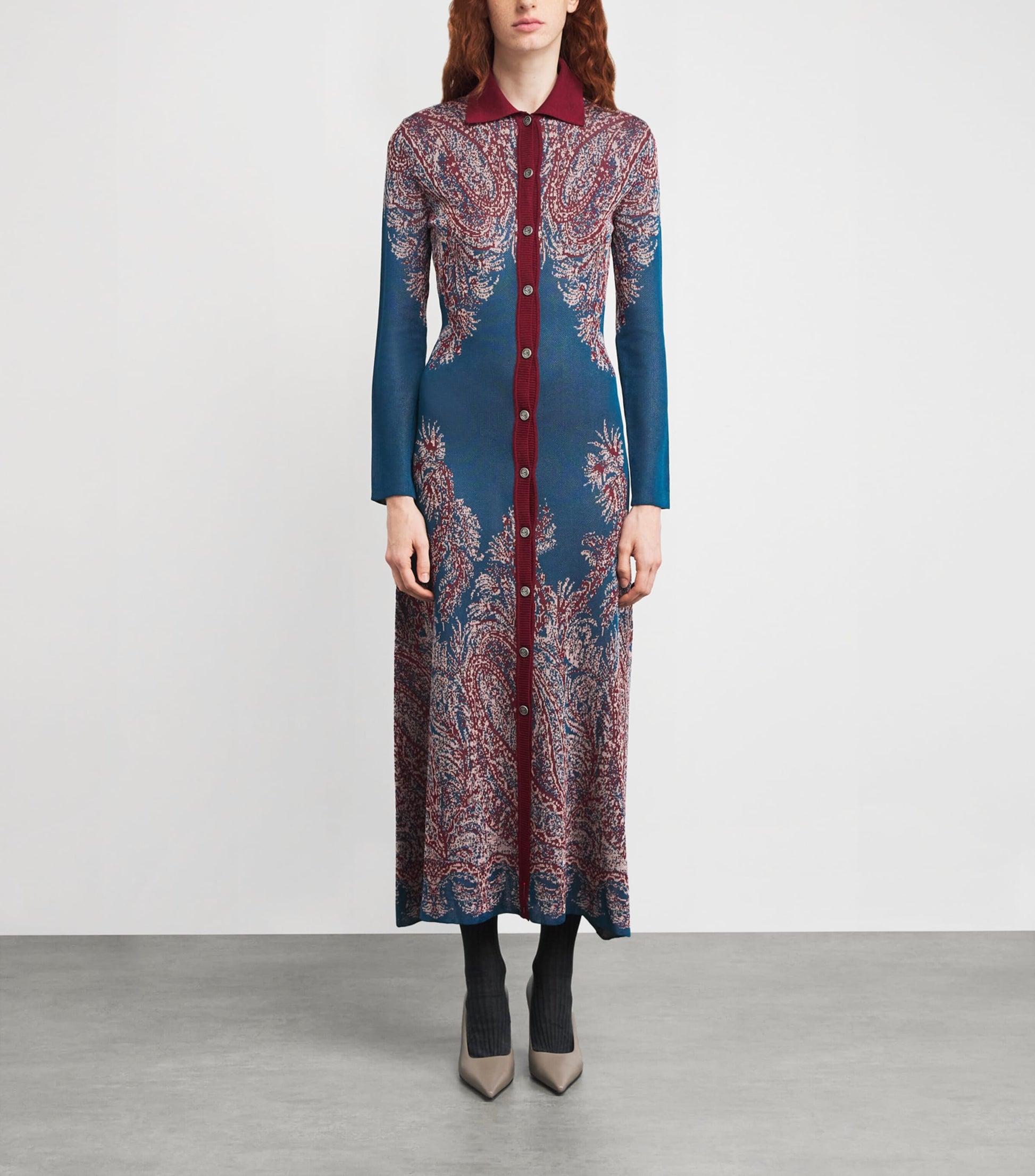 Multi Jacquard Maxi Cardigan