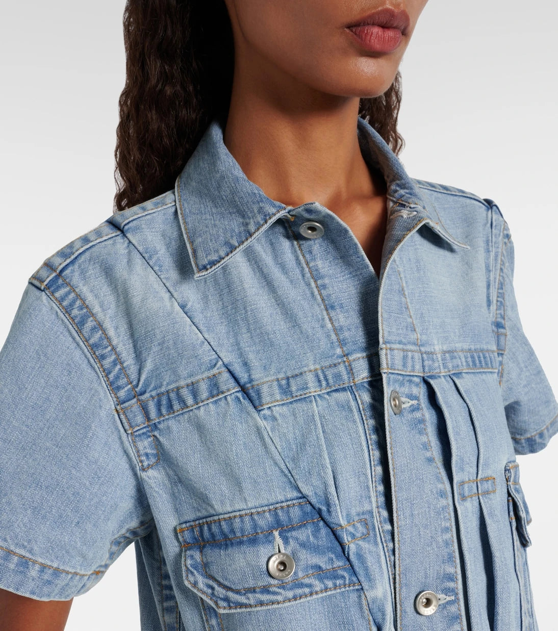 Sacai - Deconstructed denim minidress