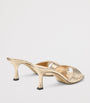 Jimmy Choo Gold Skye 70 Cracked Metallic Mules
