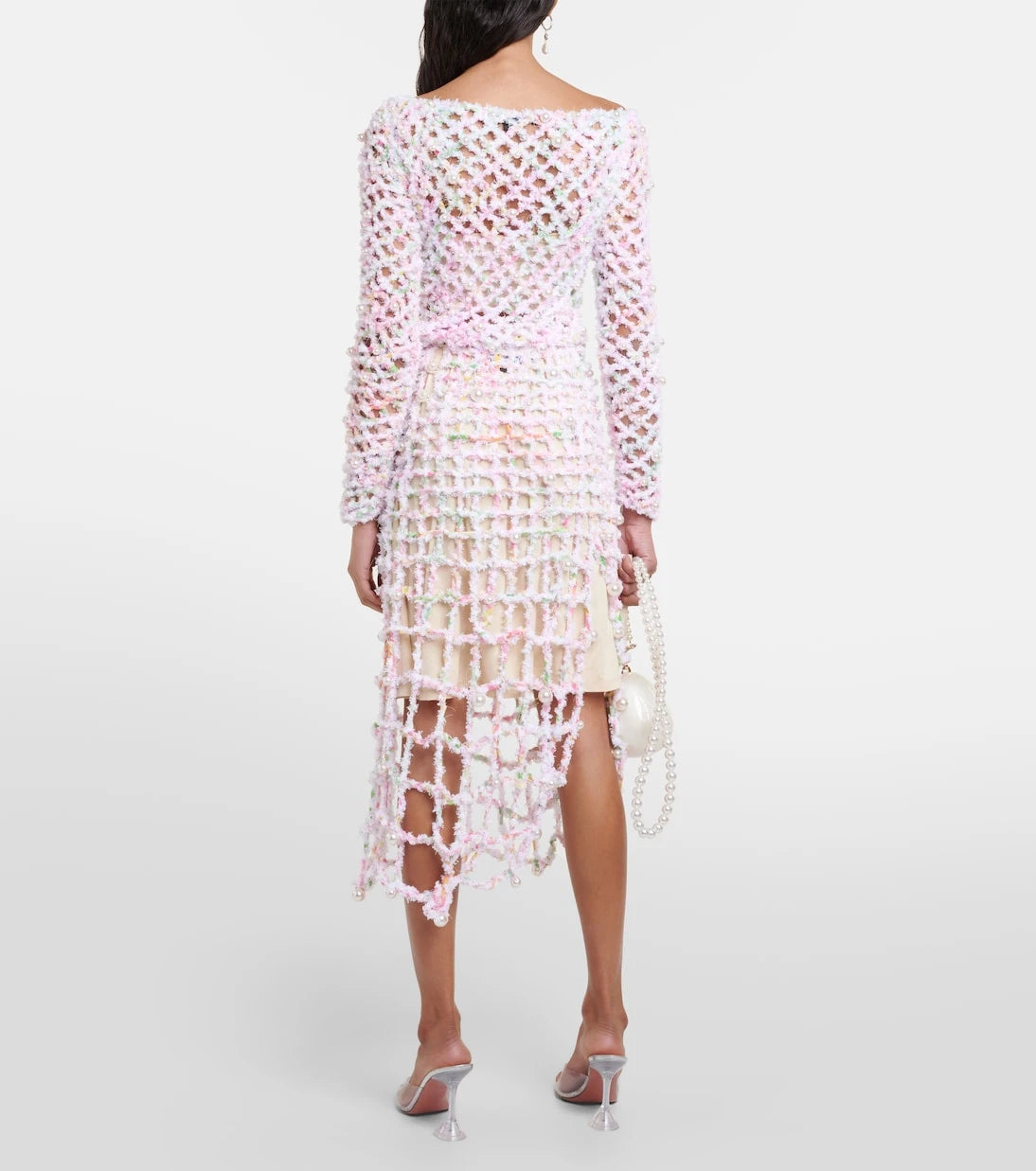 Susan Fang - Beaded crochet midi skirt