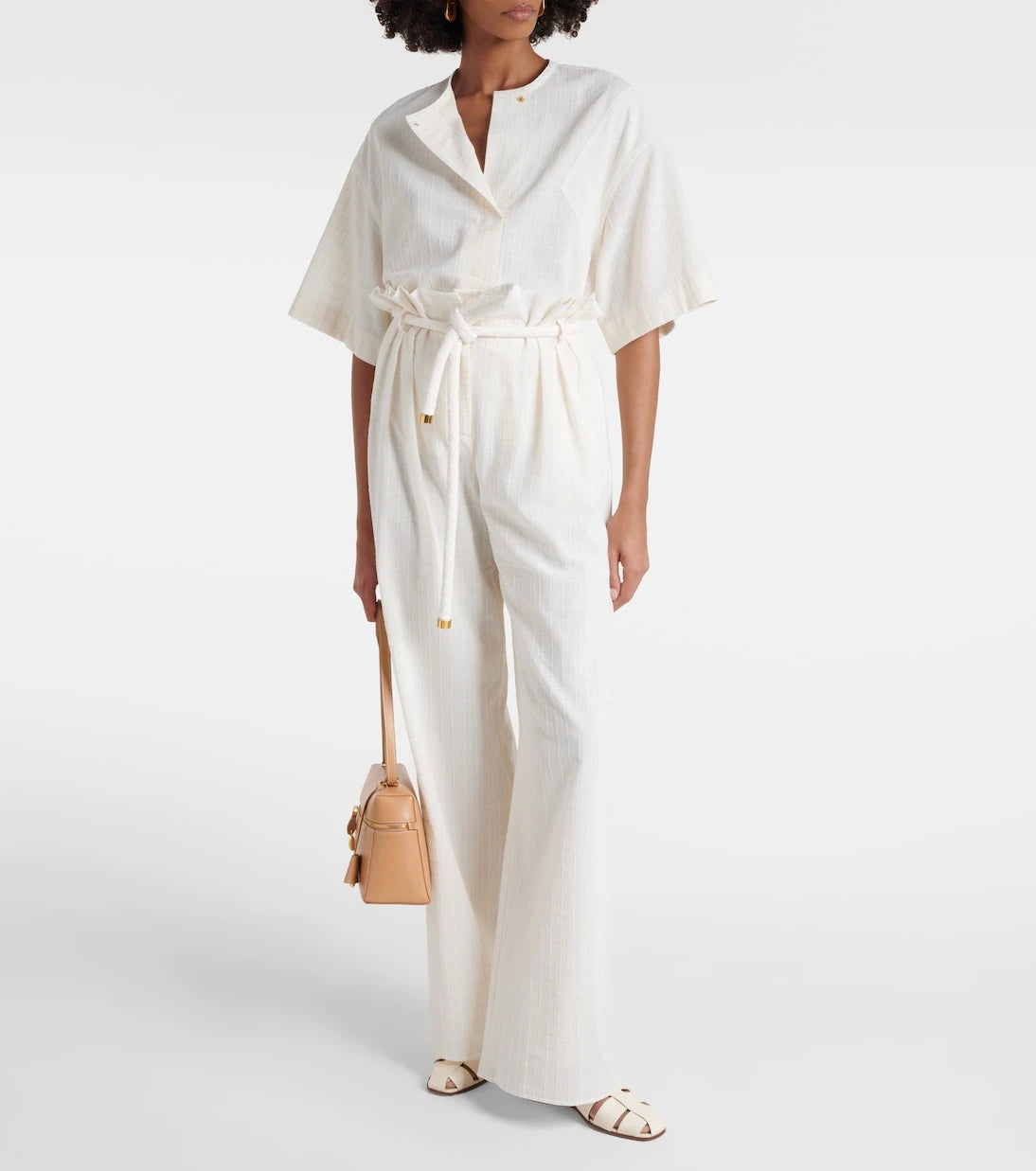 Loro Piana - Tristin checked cotton-blend wide-leg pants