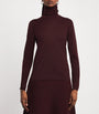 Max Mara Red Virgin Wool Rollneck Sweater