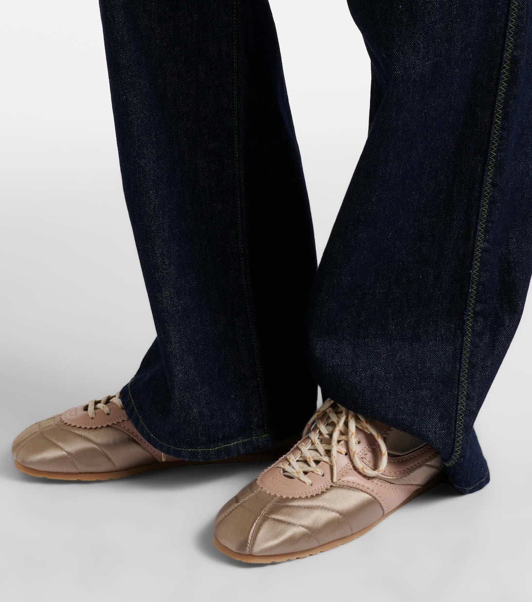 Dries Van Noten - Satin and leather sneakers