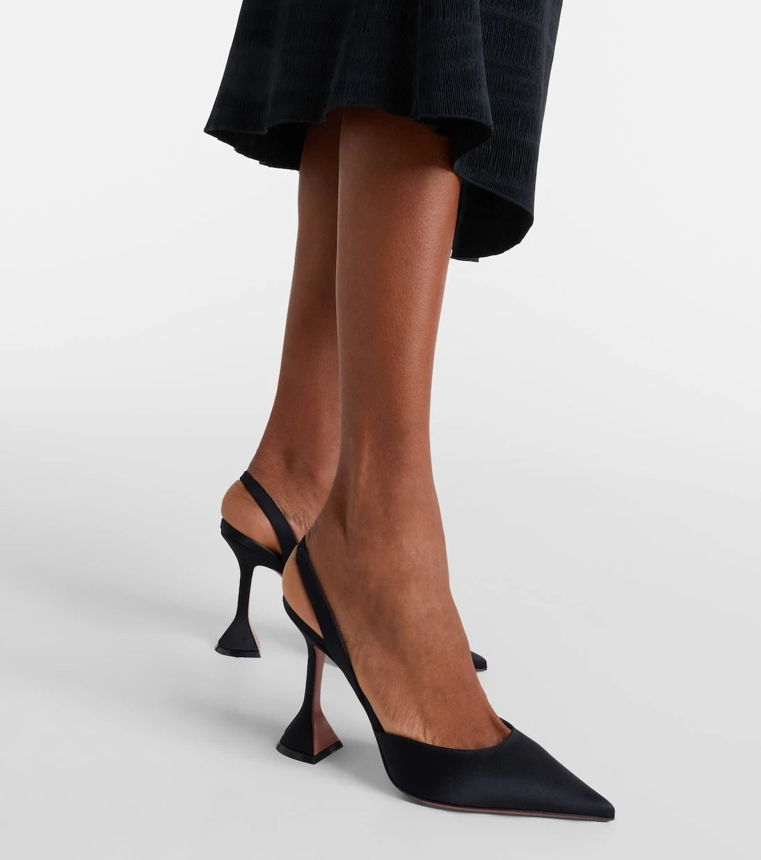 Amina Muaddi - Holli 95 satin slingback pumps