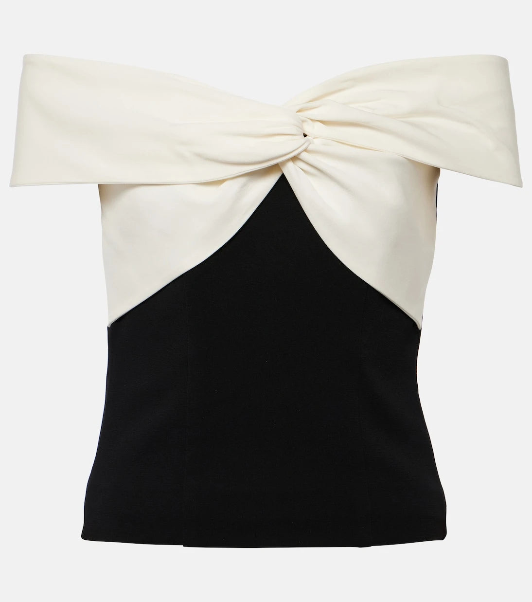 Roland Mouret - Colorblocked gathered cady top