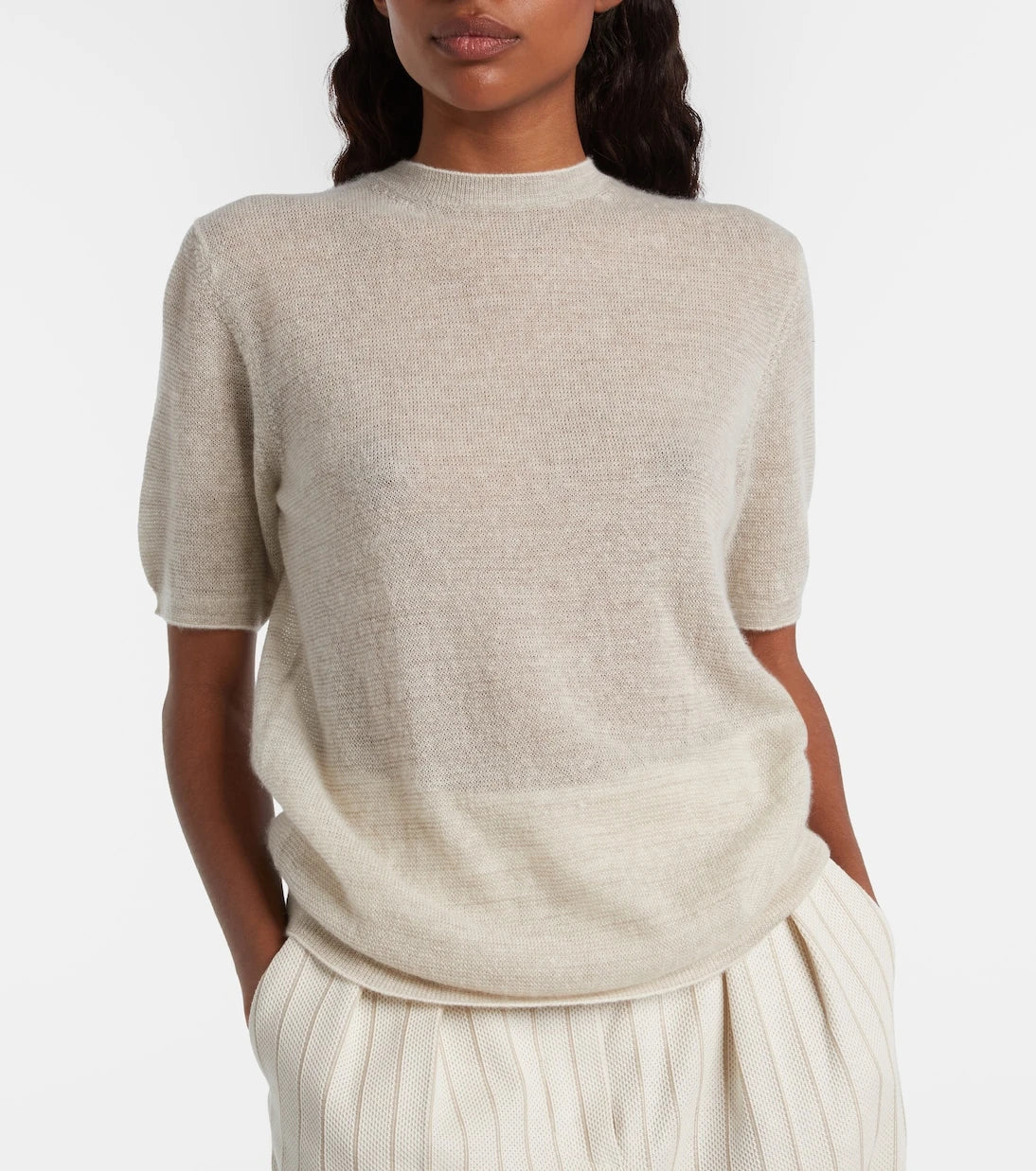 Loro Piana - Walnut cashmere, wool, and silk top