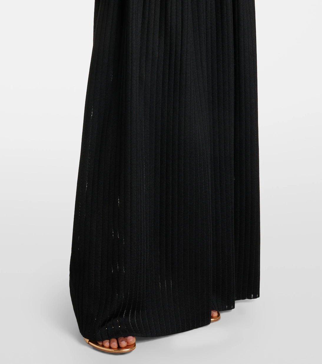 Self-Portrait - Belted knitted strapless maxidress