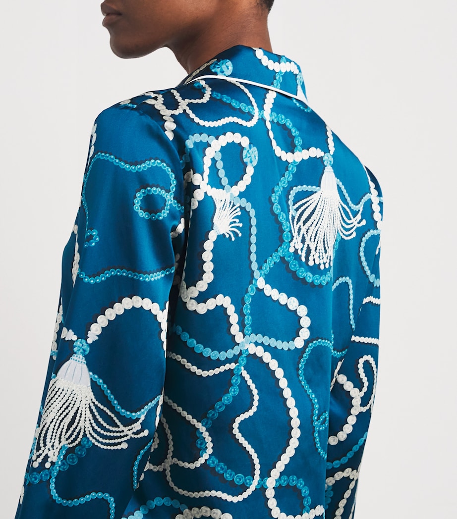 Silk Floral Lila Periwinkle Pyjama Set