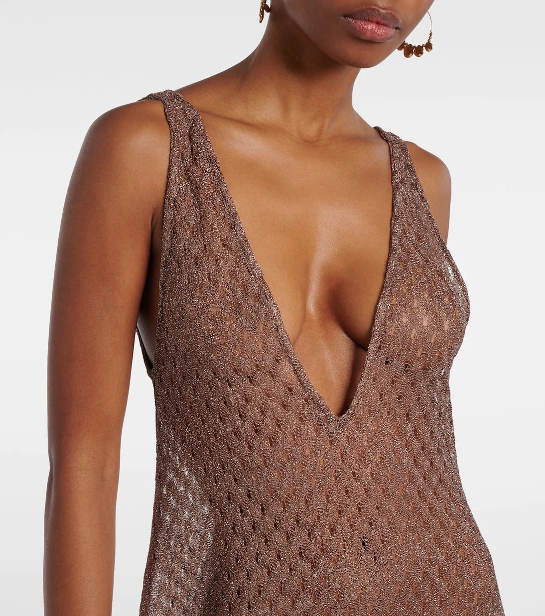 Missoni - Open-knit lamé maxi dress