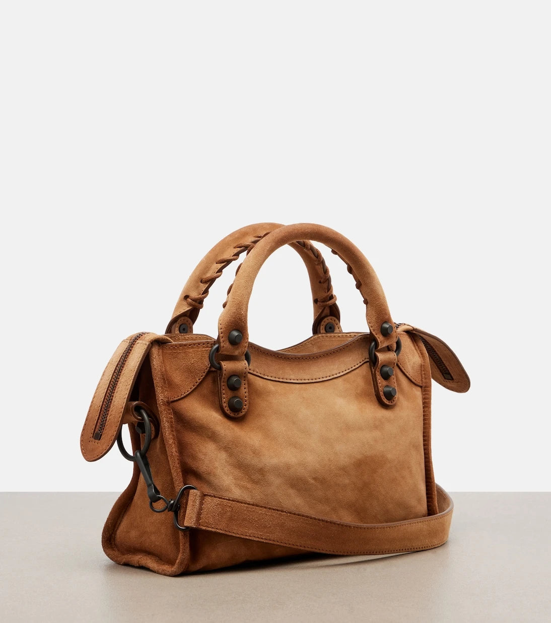 Balenciaga - Le City Mini suede top-handle bag