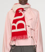 Burberry Red Wool Logo Scarf