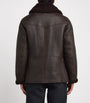 Polo Ralph Lauren Brown Leather-Shearling Aviator Coat