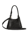Bottega Veneta Black Small Leather Parachute Shoulder Bag