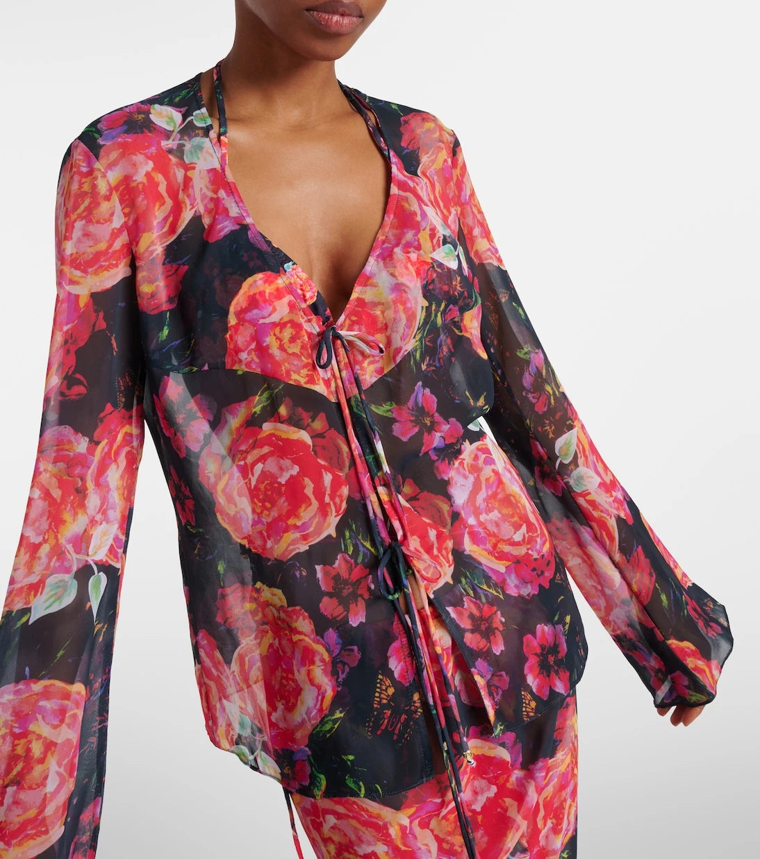 Bananhot - Vanessa floral chiffon beach cover-up