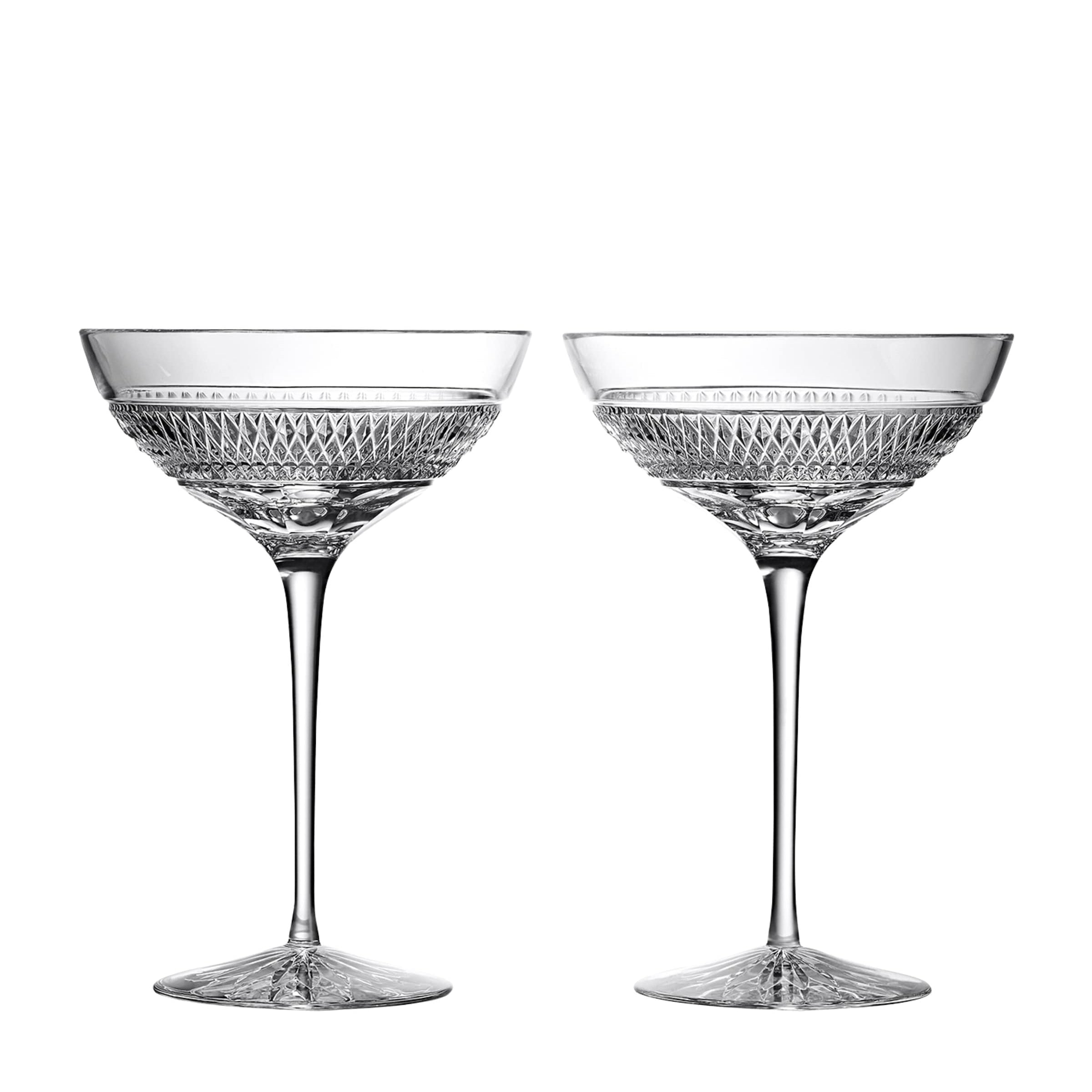 Set of 2 Crystal Copper Coast Coupe Glasses