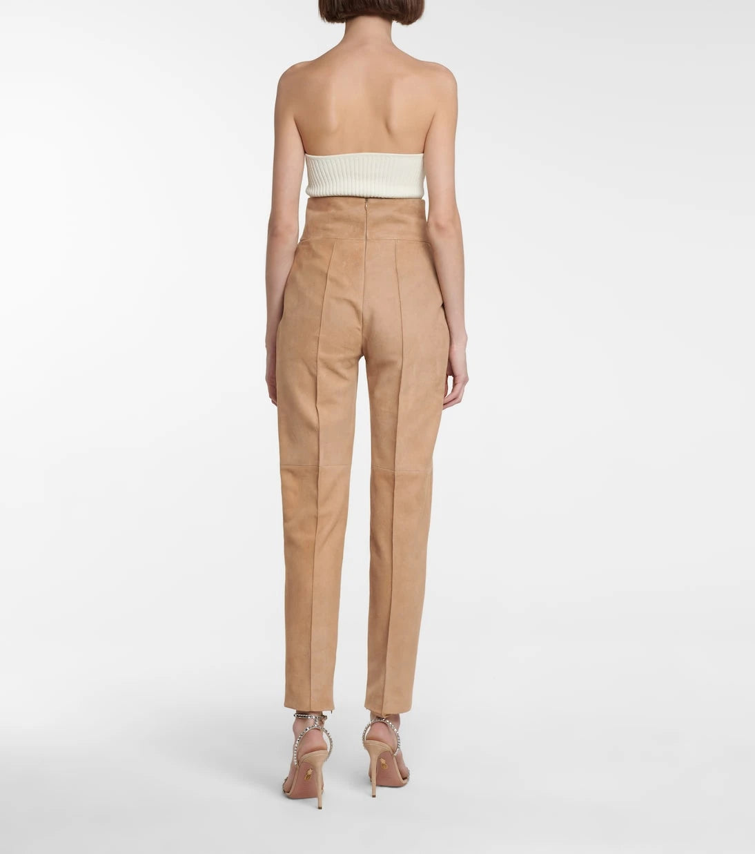 Alexandre Vauthier - Yüksek bel süet pantolon