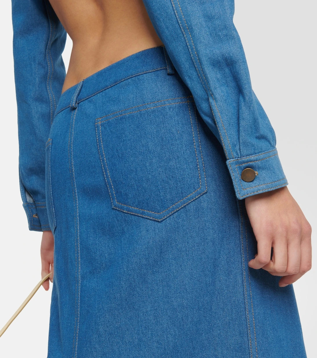 Aya Muse - Pilla low-rise denim maxi skirt