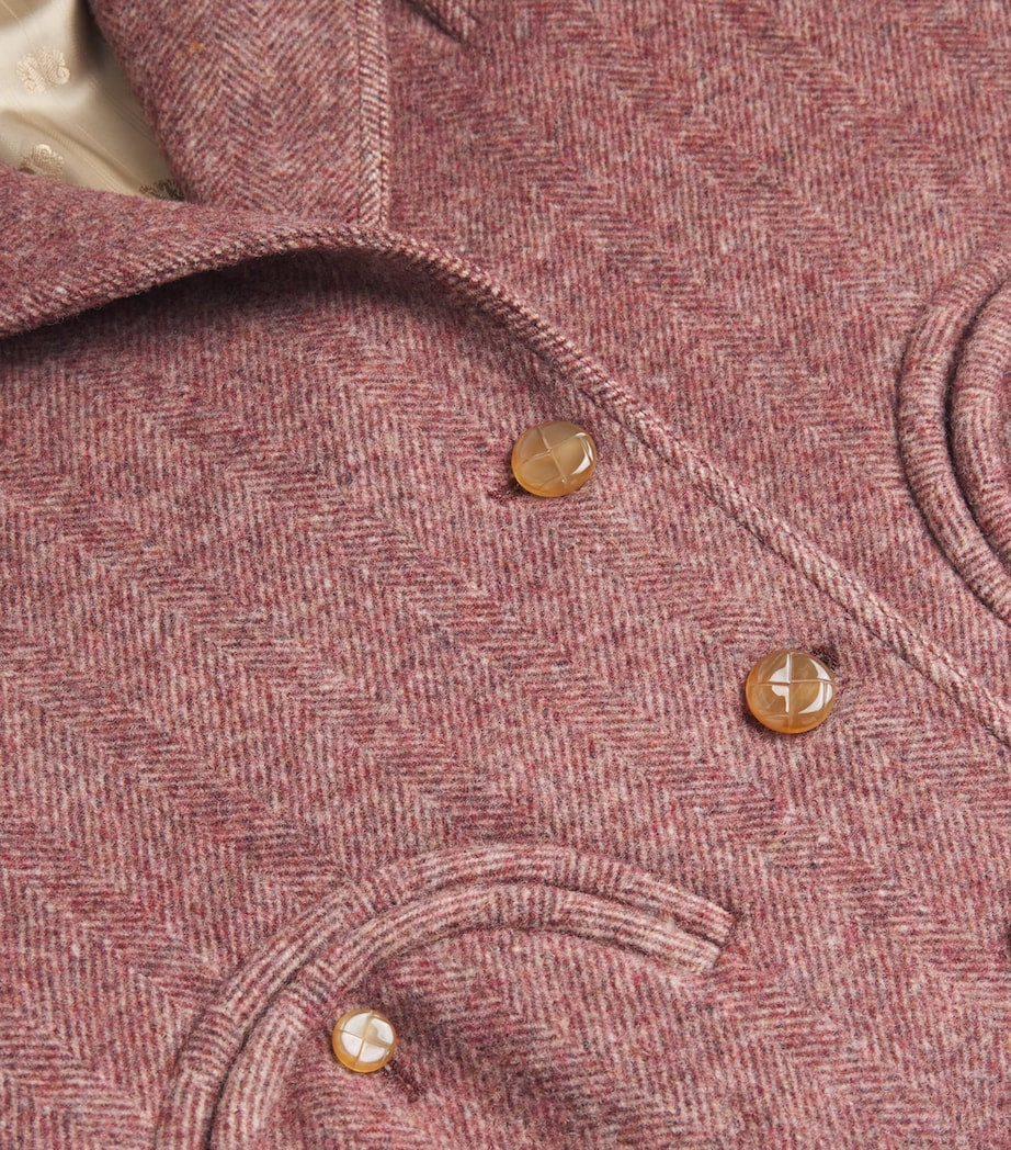 Blazé Milano Pink Virgin Wool Cleo Bomber Jacket