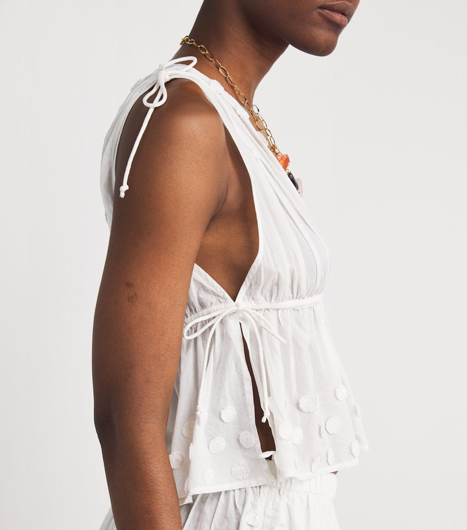 Ulla Johnson White Plunge-Neck Anya Top