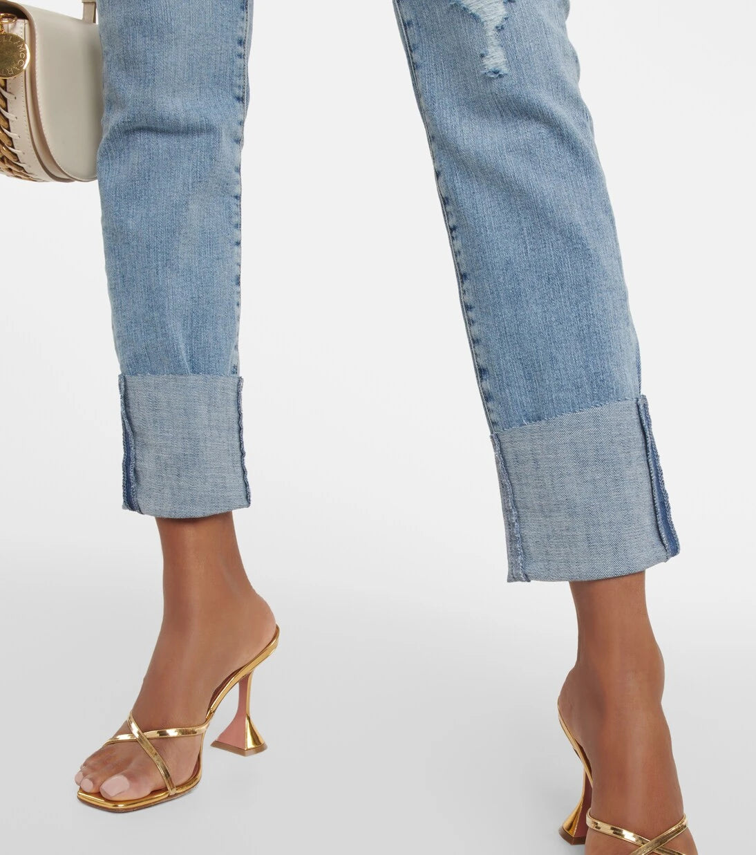 AG Jeans - جينز مستقيم مطوي الأطراف