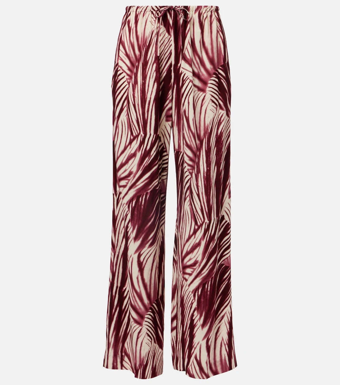 Dries Van Noten - Printed crêpe wide-leg pants