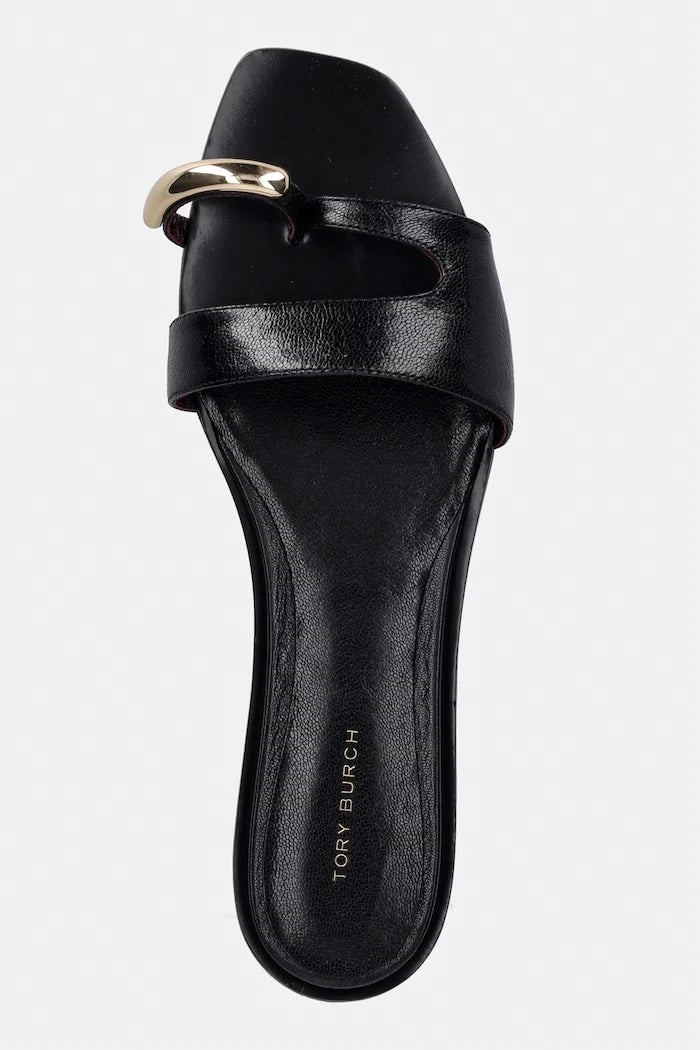 Tory Burch Deri Düz Taban Kadın Terlik Pierced Slide