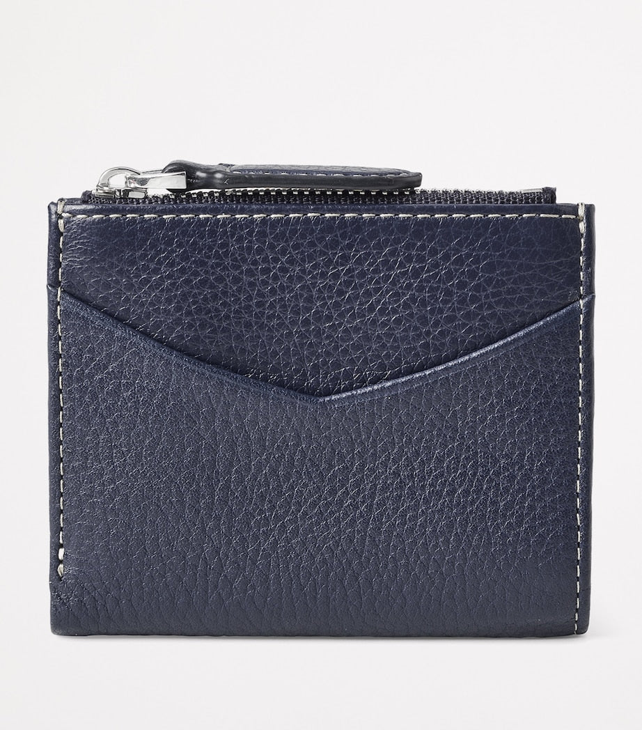 Aspinal Of London Navy Leather Hudson Pocket Wallet