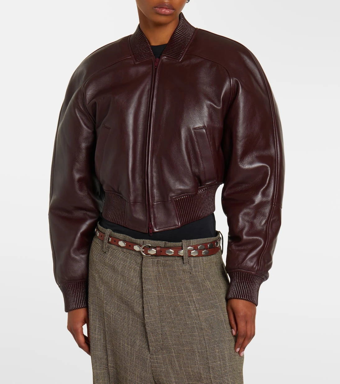 Phoebe Philo - Cropped leather bomber jacket