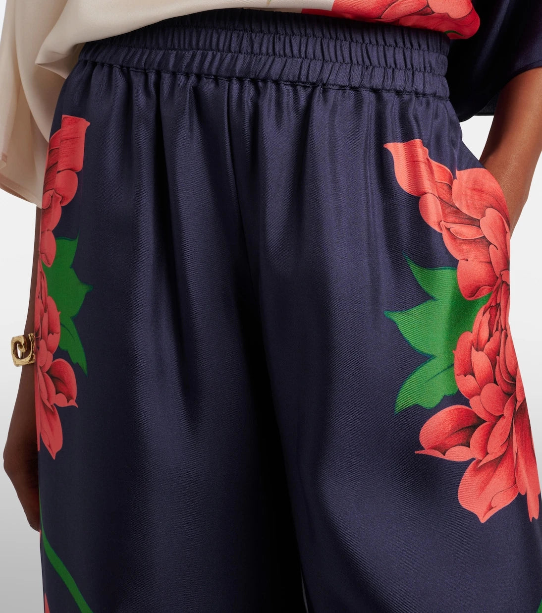 La DoubleJ - Floral silk palazzo pants