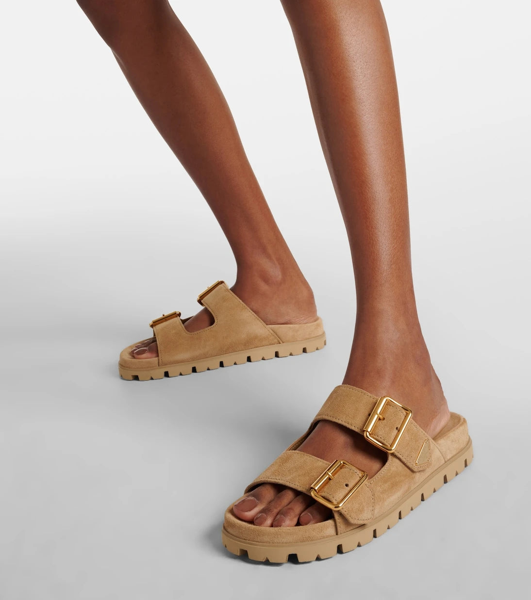 Prada - Logo suede sandals