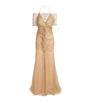 Sandra Mansour Gold Tulle Glitter Nuageux Gown