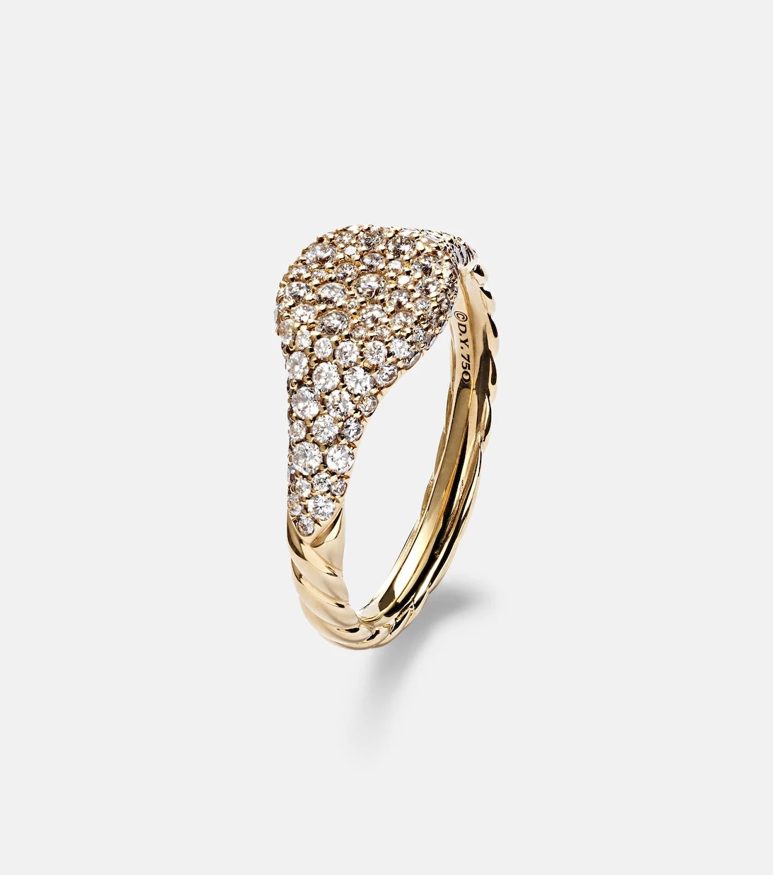 David Yurman - Petite Pavé 18kt gold pinky ring with diamonds
