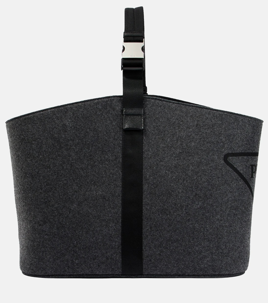 Prada - Logo leather-trimmed felt log carrier