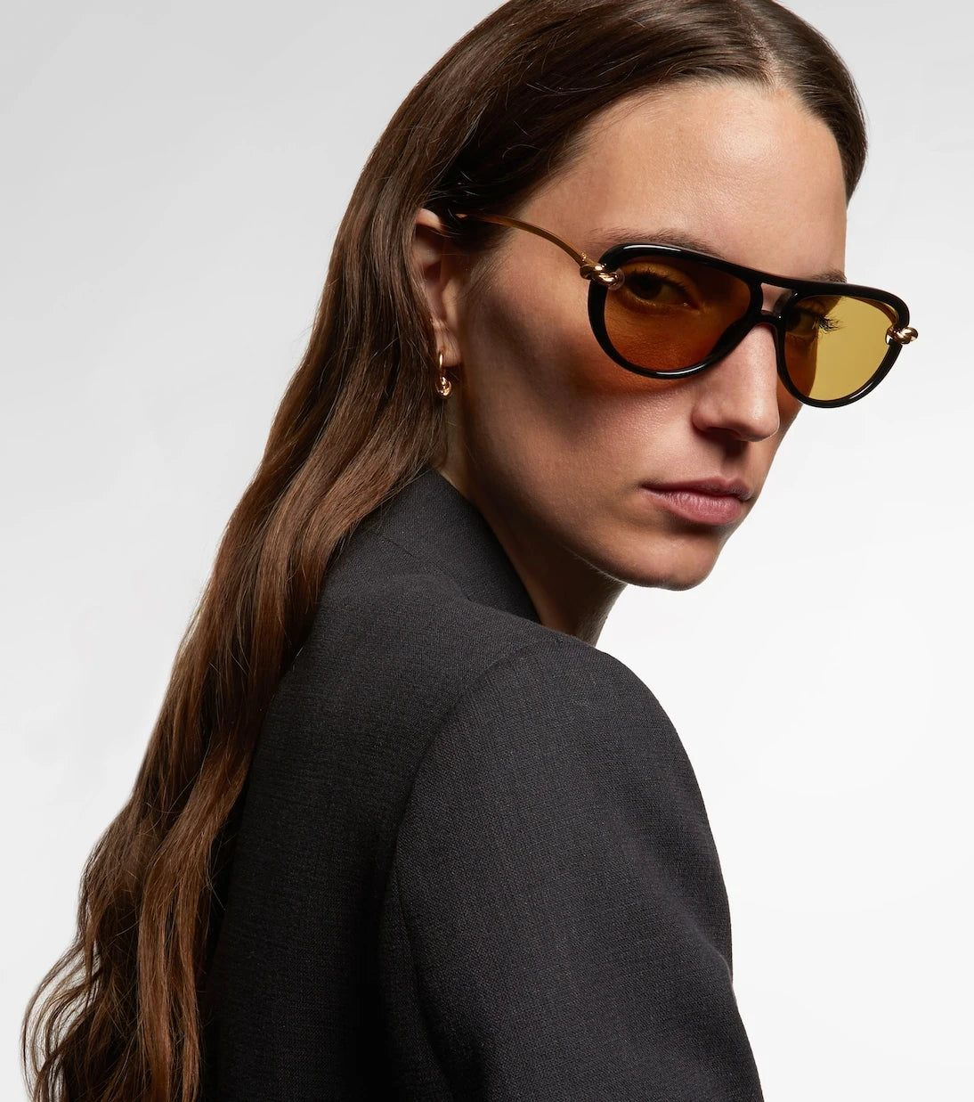 Bottega Veneta - نظارة أفياتور شمسية "نوت"