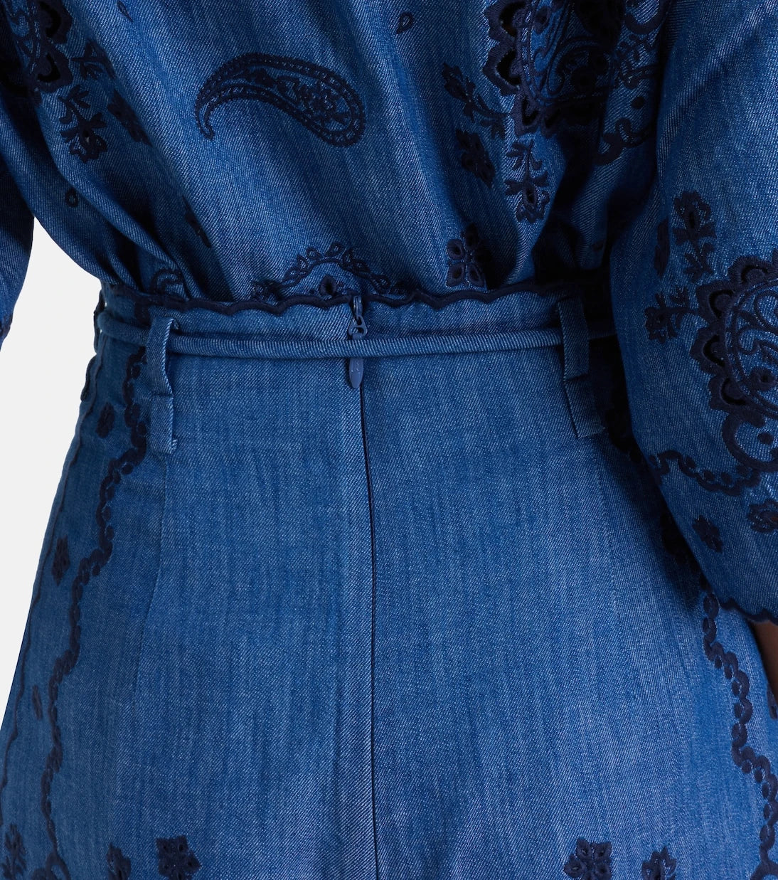 Zimmermann - Aster embroidered denim shorts