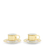 Set of 2 Colonna Diva Giallo Coffee Cups and Saucers